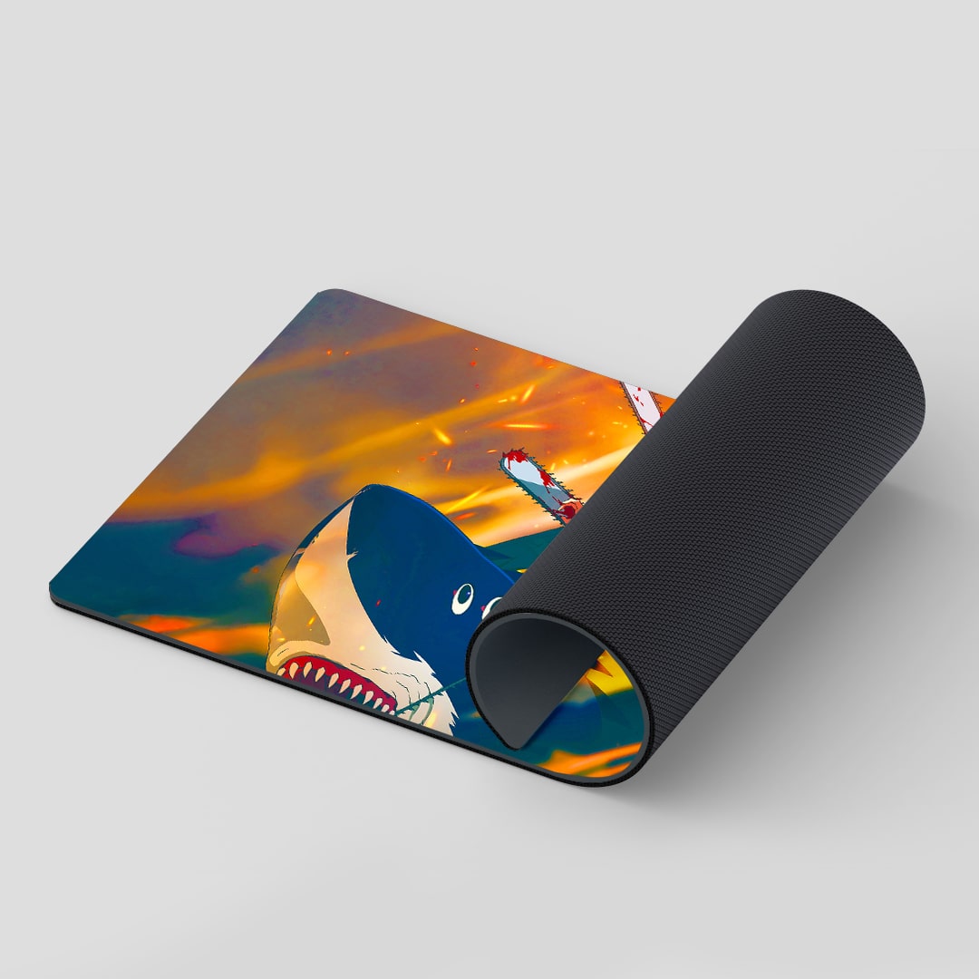 Shark Ride Chaos Desk Mat with vivid action design