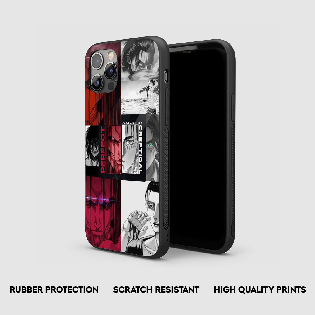 Side view of Attack on Titan Soundtrack Silicone Armored Phone Case showing precise cutouts