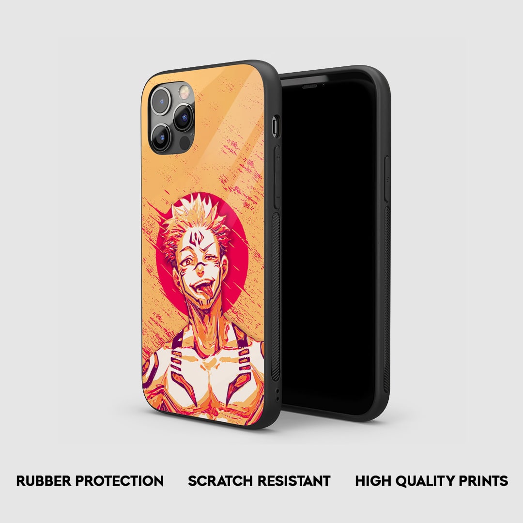 Side view of Ryomen Sukuna Pastel Silicone Armored Phone Case showing precise cutouts