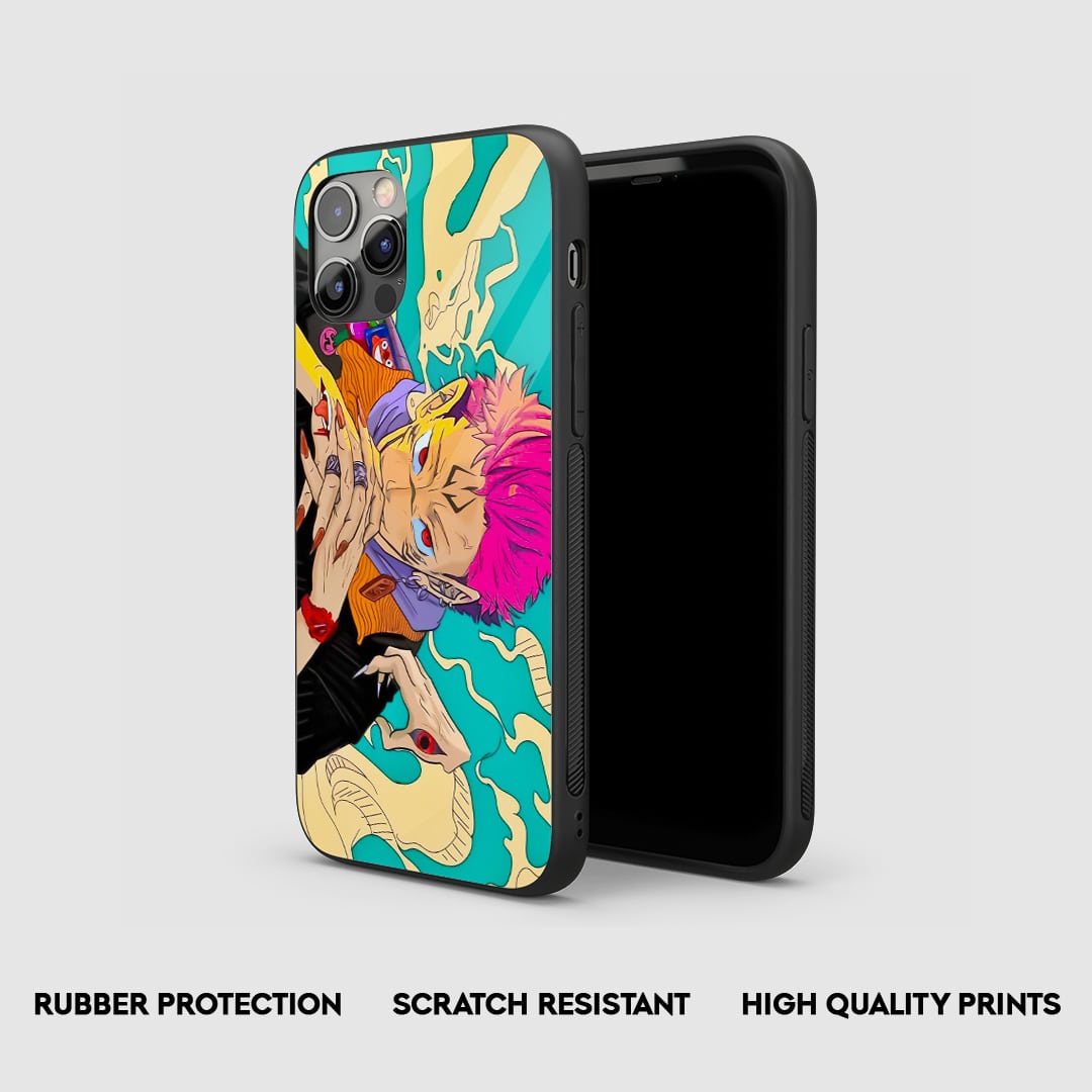 Side view of Yuji Itadori Cool Silicone Armored Phone Case showing precise cutouts