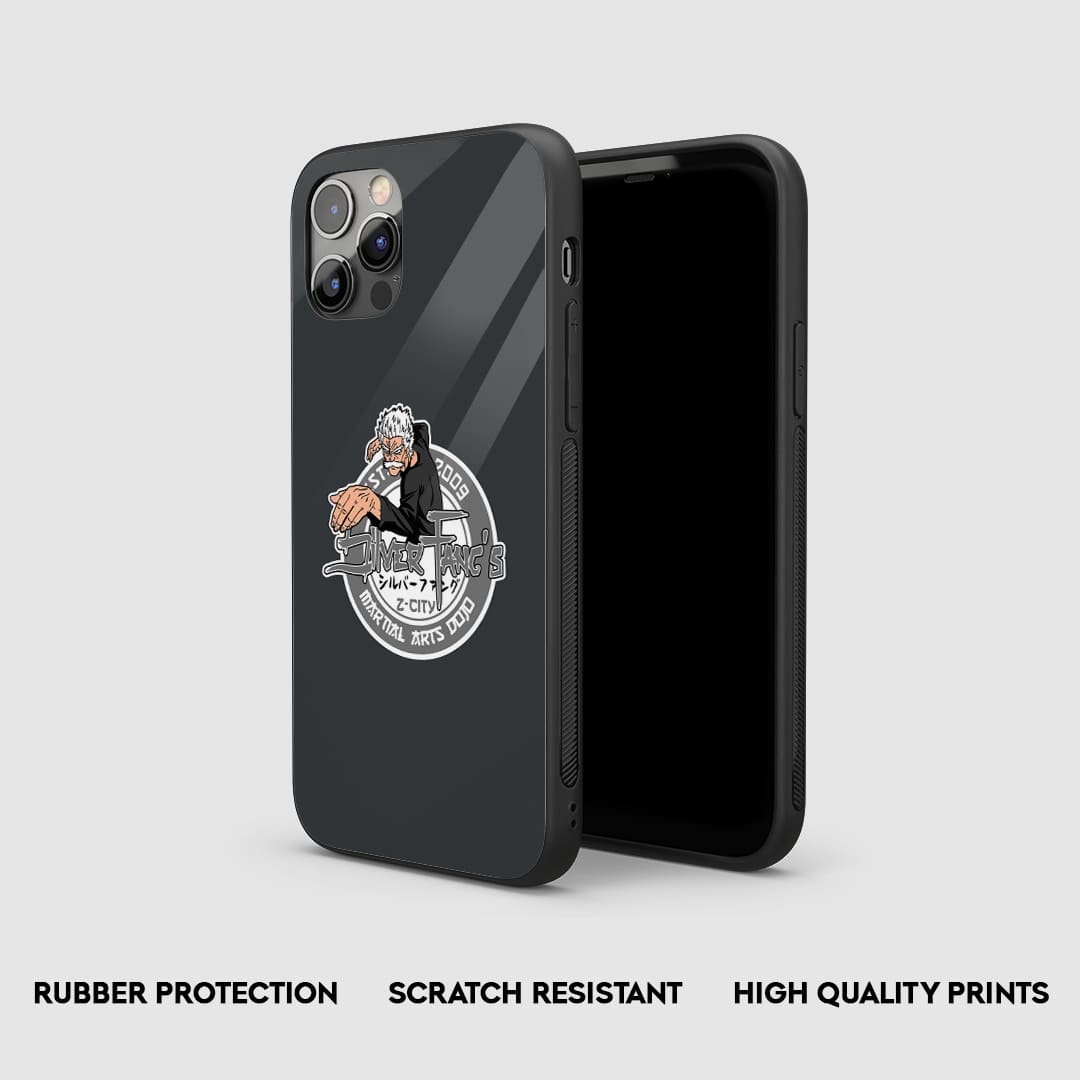 Side view of the Silver Fang Armored Phone Case, highlighting its thick, protective silicone material.
