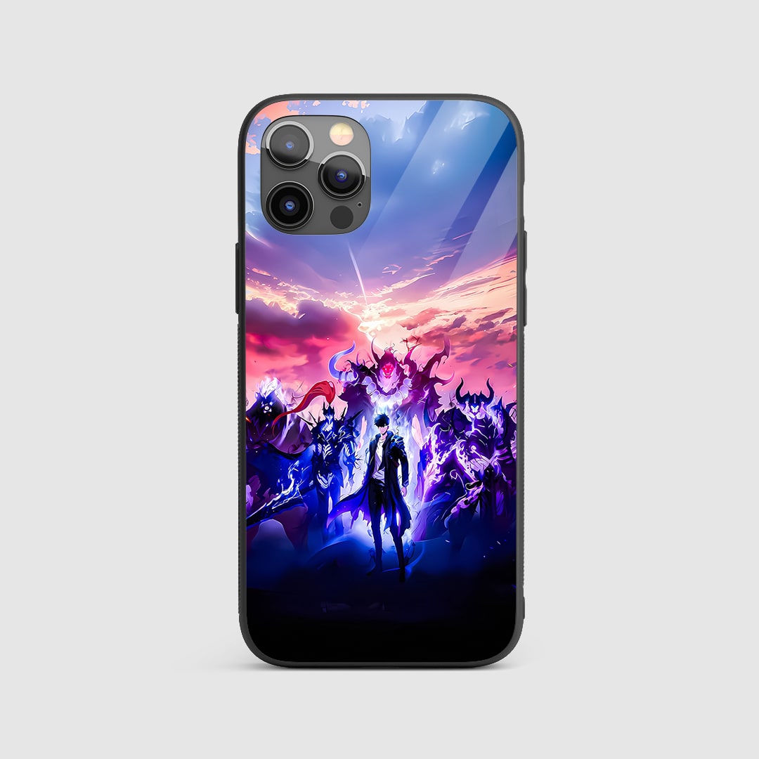 Solo Leveling Scene Silicone Armored Phone Case front view with epic scene artwork.