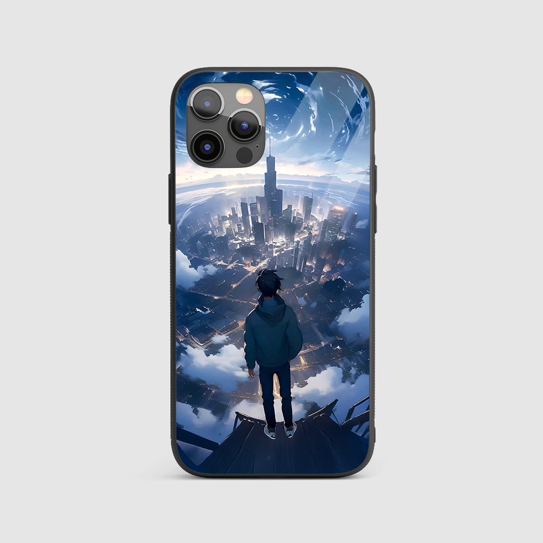 Solo Leveling View Silicone Armored Phone Case front view with scenic design.