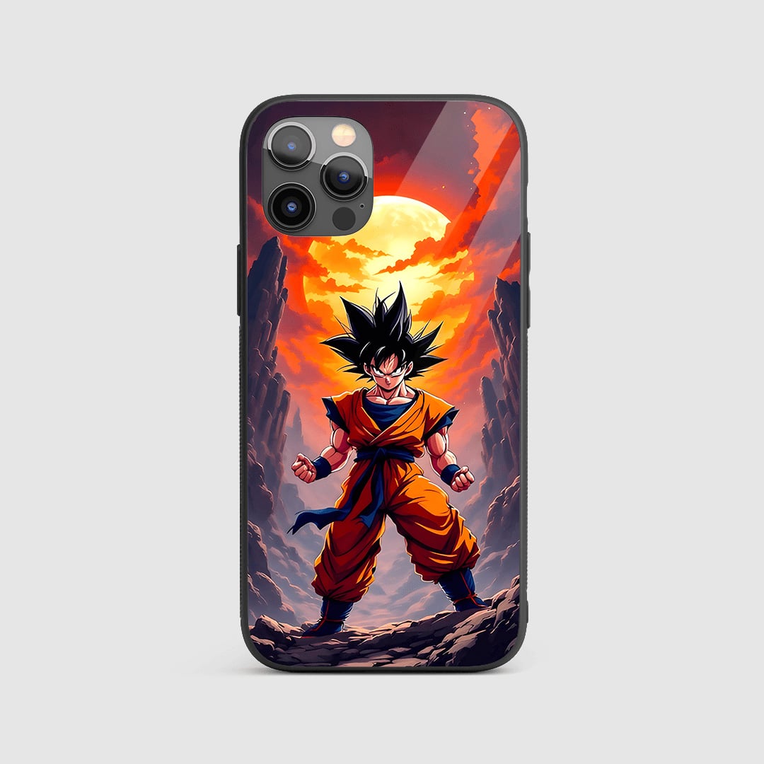 Son Goku Aesthetic Silicone Armored Phone Cover front view with sleek design.