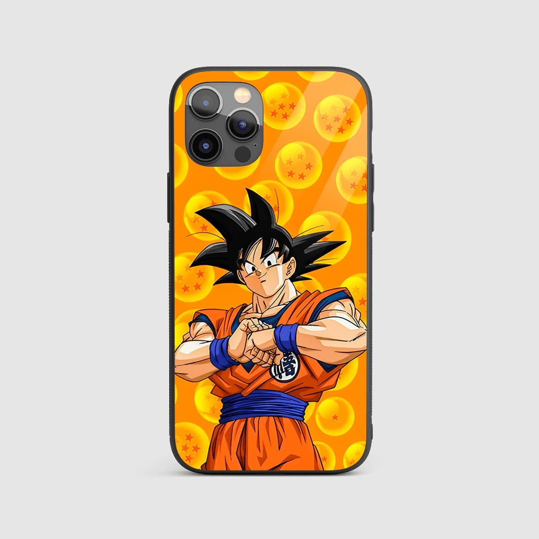 Son Goku Dragon Ball Silicone Armored Phone Cover front view with Dragon Balls design.