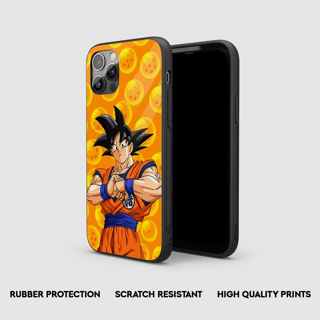 Side view of Goku Dragon Ball Silicone Armored Phone Cover with snug fit.