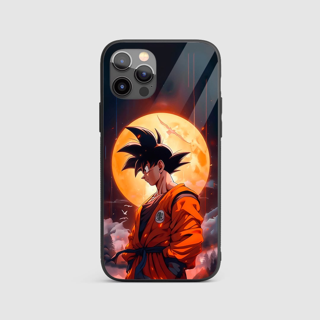 Son Goku Sun Silicone Armored Phone Cover front view with sun backdrop design.