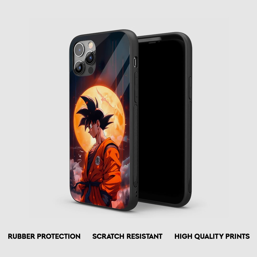 Side view of Son Goku Sun Silicone Armored Phone Cover with precise cutouts.