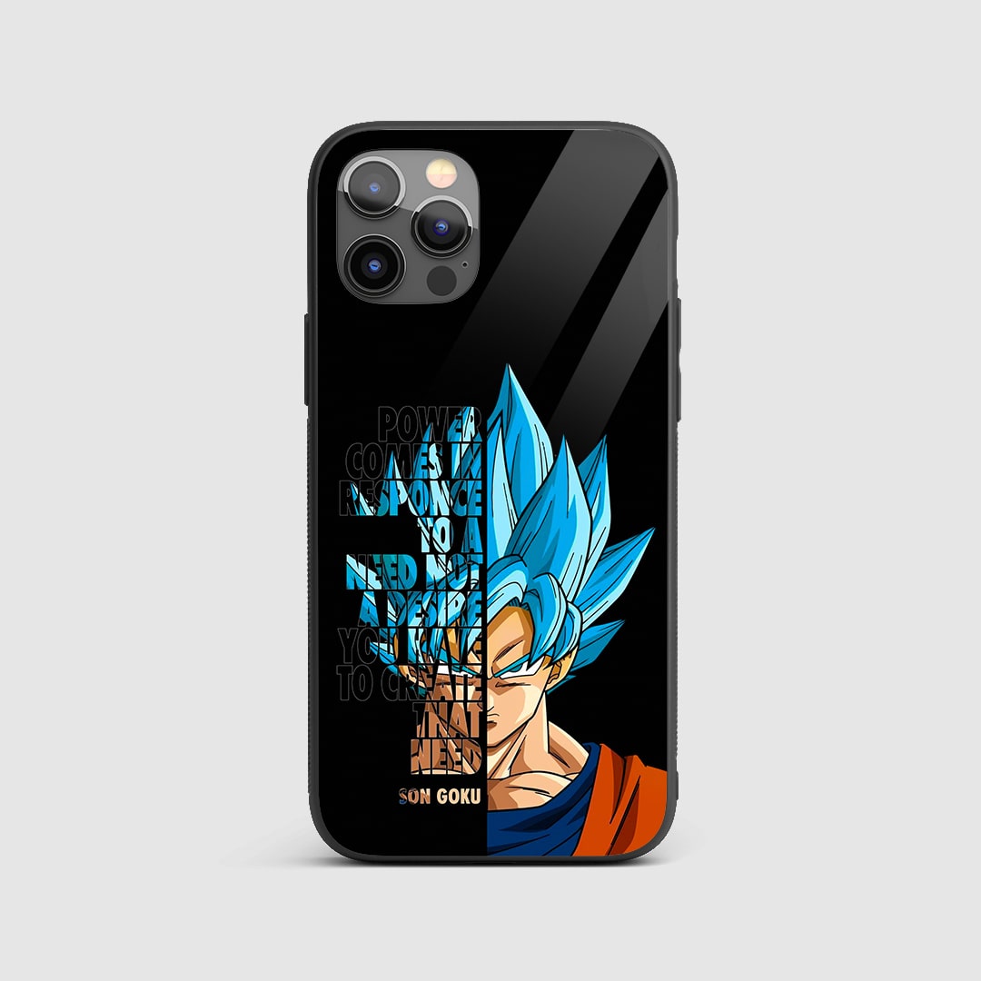 Son Goku Quote Silicone Armored Phone Case front view with inspiring quote