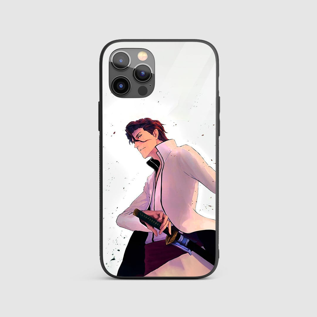 Sosuke Aizen Silicone Armored Phone Case featuring striking artwork of Sosuke Aizen.