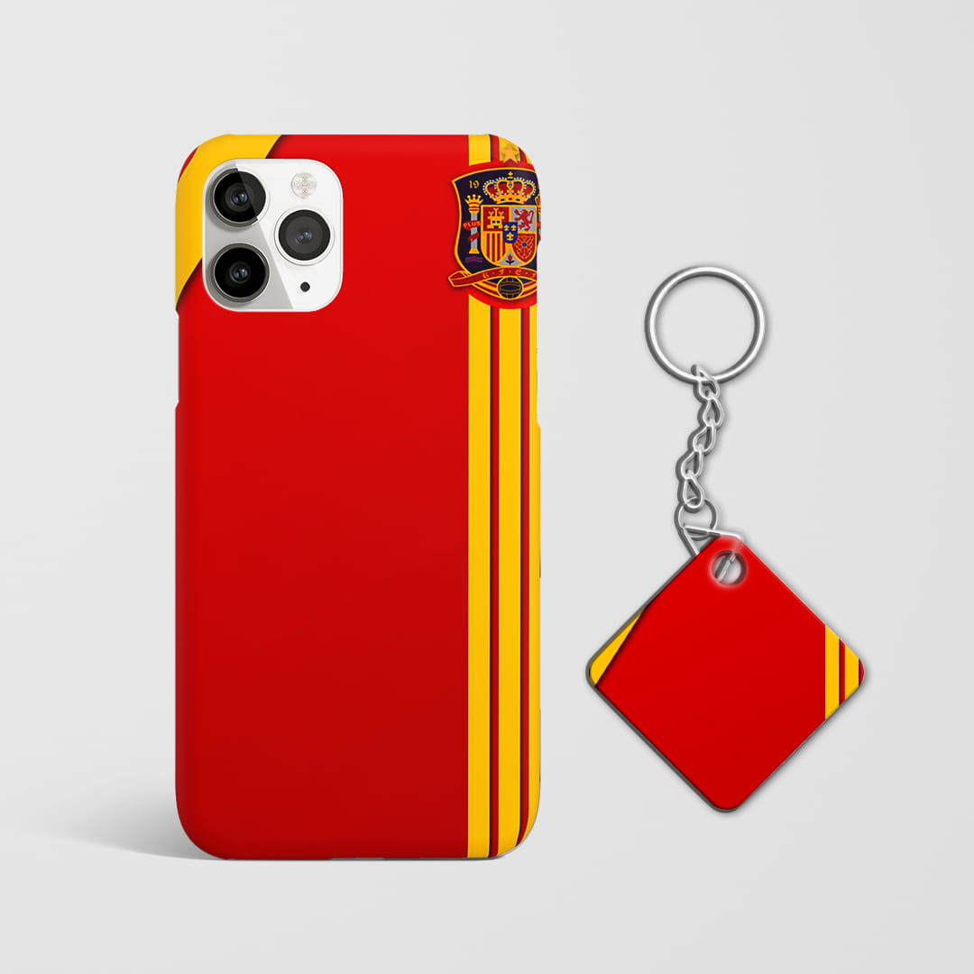 Spain football logo phone case with Keychain