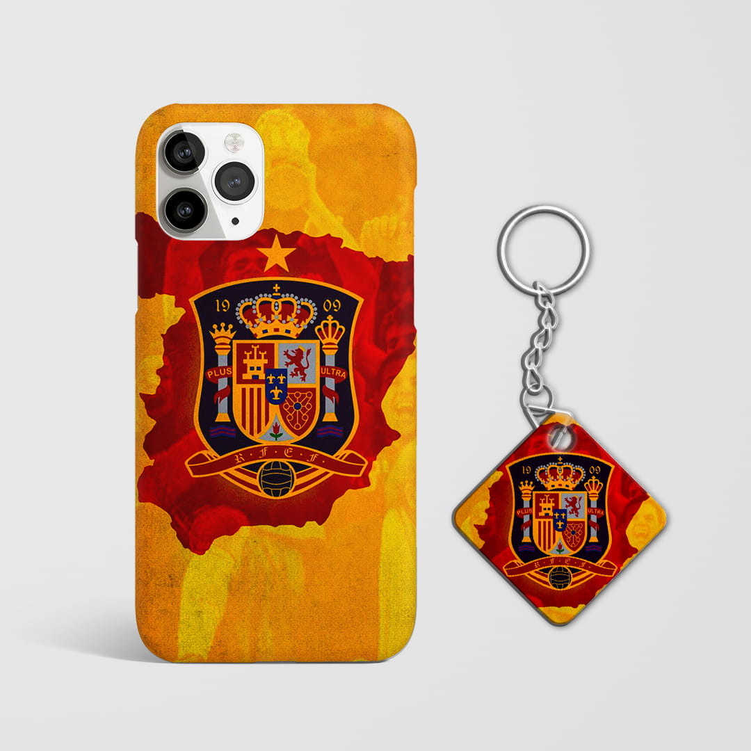 Spain national team crest mobile phone cover with Keychain