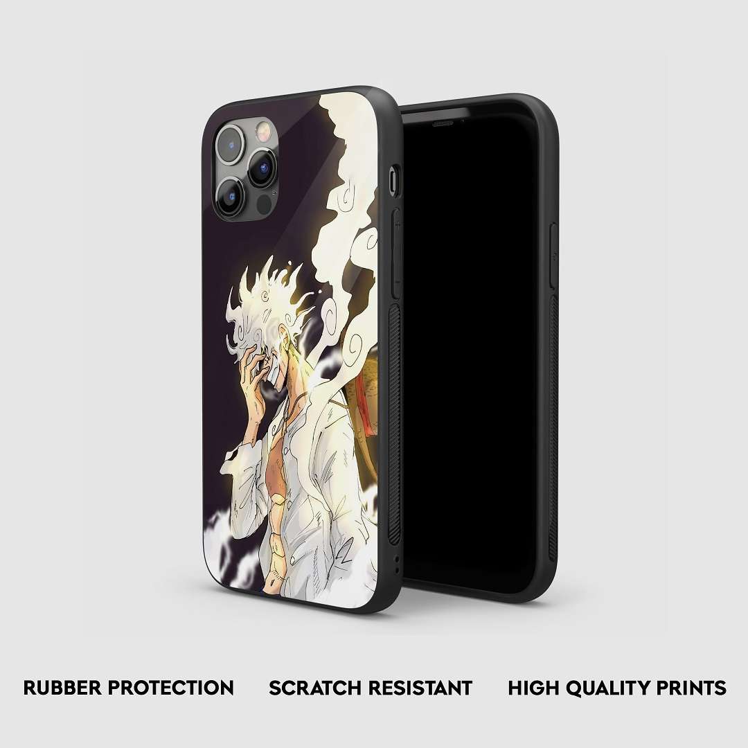 Side view of the Straw Joyboy Armored Phone Case, showcasing its robust protective silicone.