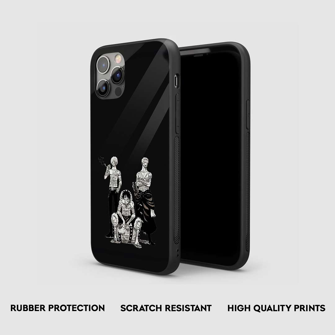Side view of the Straw Hat Trio Armored Phone Case, showcasing its thick, protective silicone.