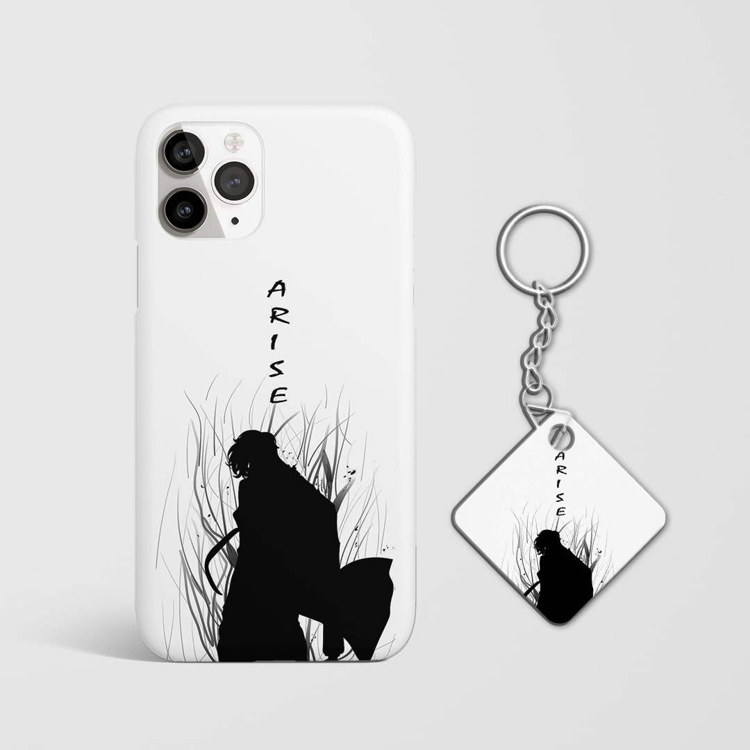 Back view of Arise Cover featuring Jinwoo commanding shadows with Keychain.