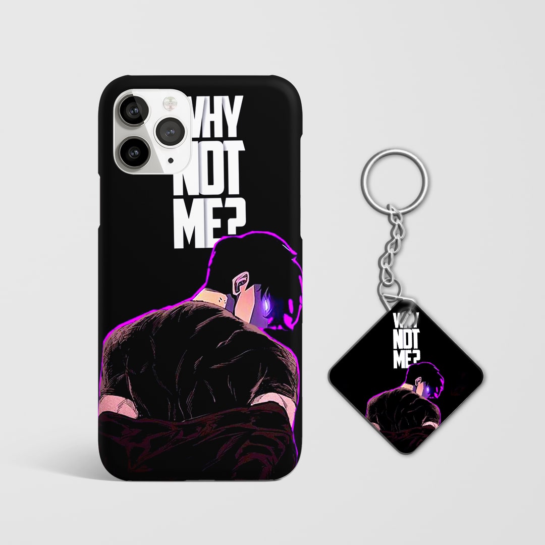 HD print phone cover with Jinwoo text design with Keychain
