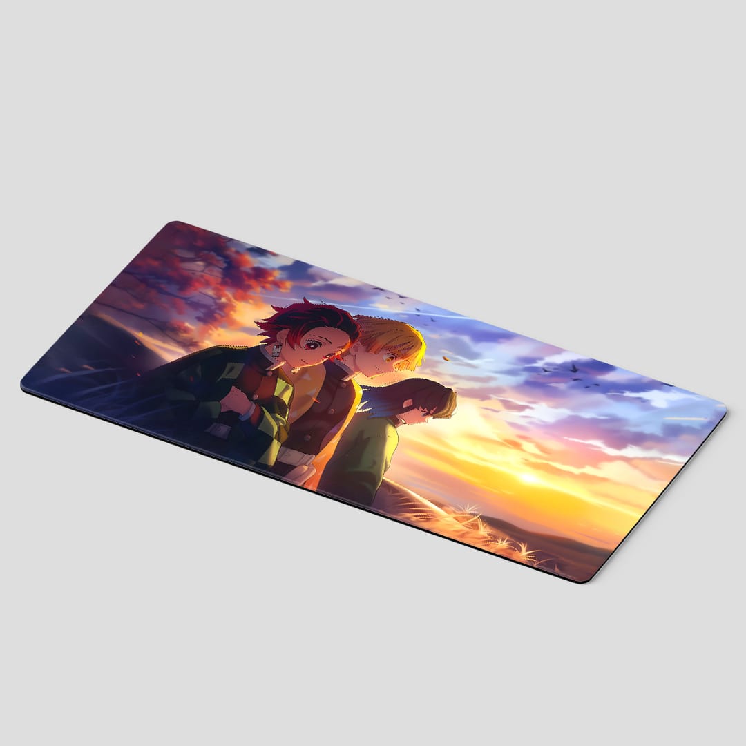 Demon Slayer Tanjiro, Zenitsu, Inosuke sunset desk mat