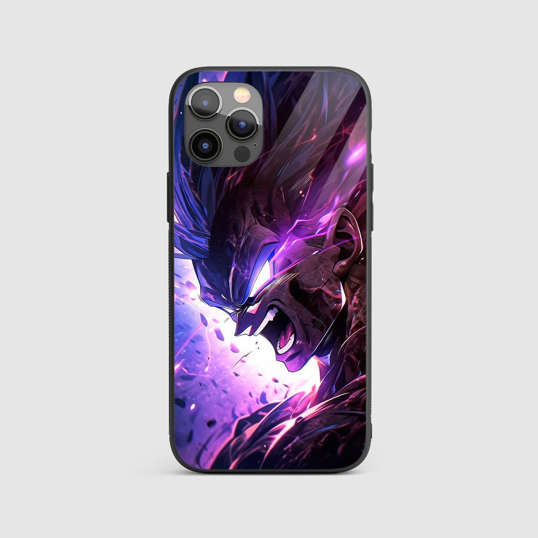 Super Vegeta Silicone Armored Phone Case featuring Vegeta in his Super Saiyan form.