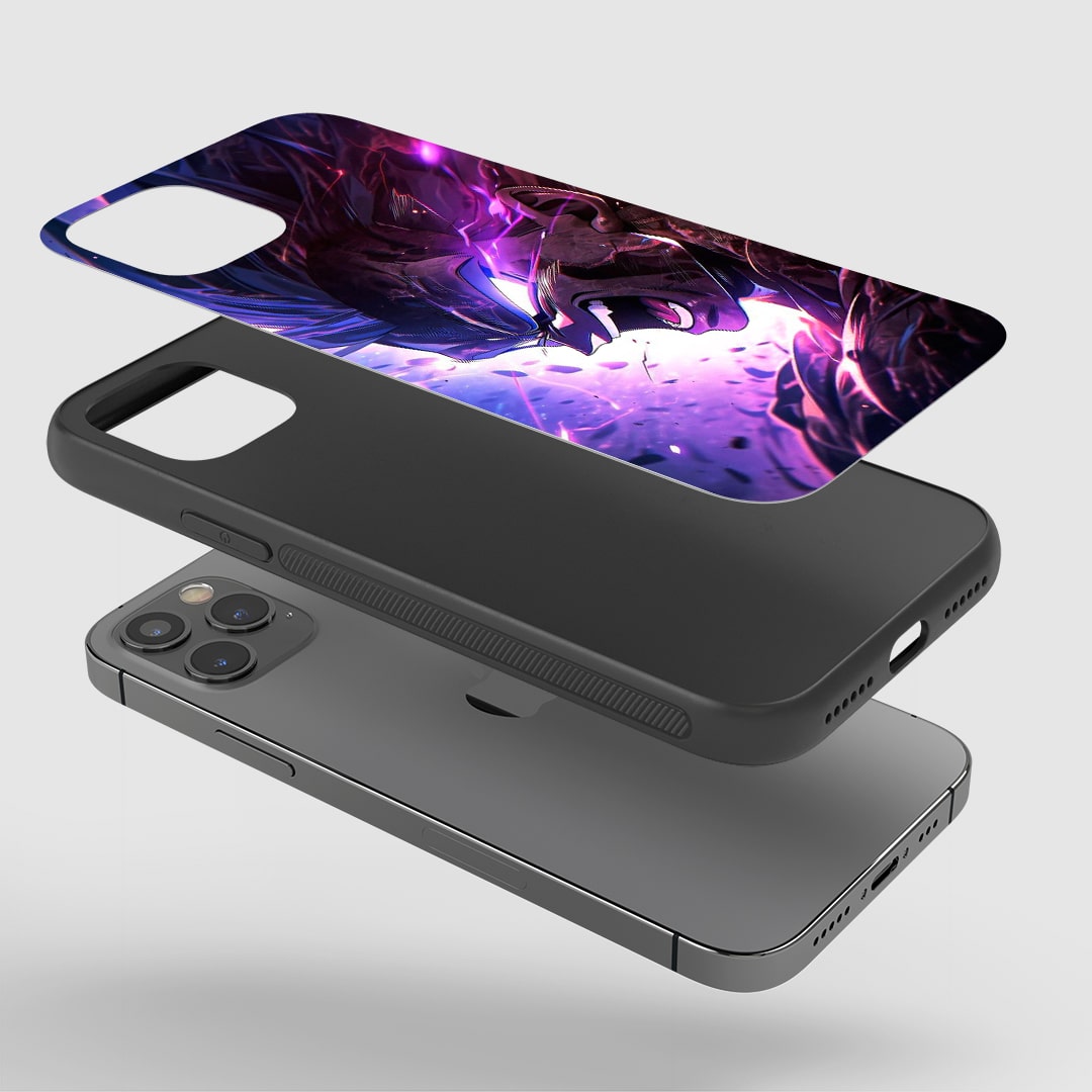 Super Vegeta Phone Case installed on a smartphone, providing complete access to all functions.