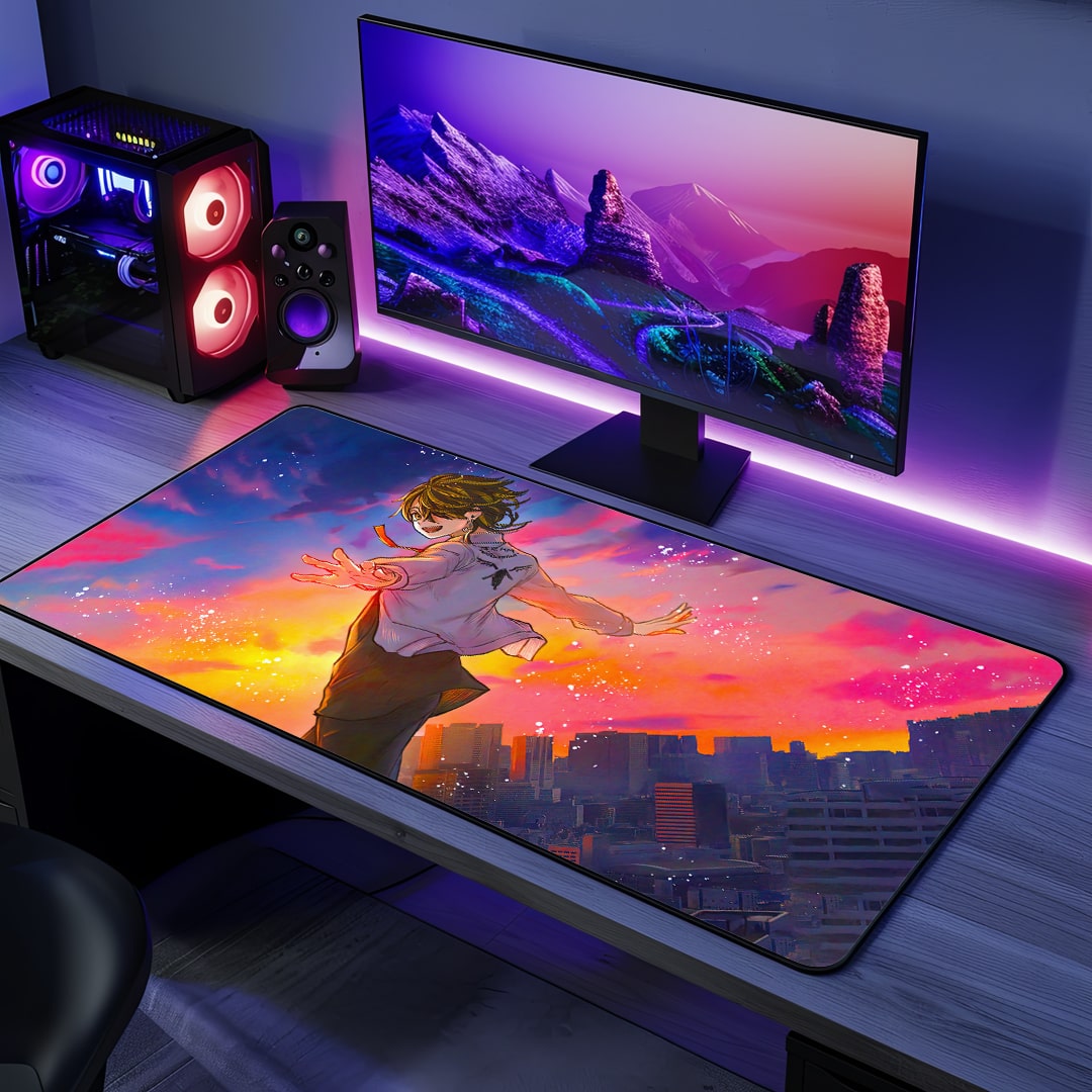 Takemichi Hanagaki aesthetic anime desk mat top view