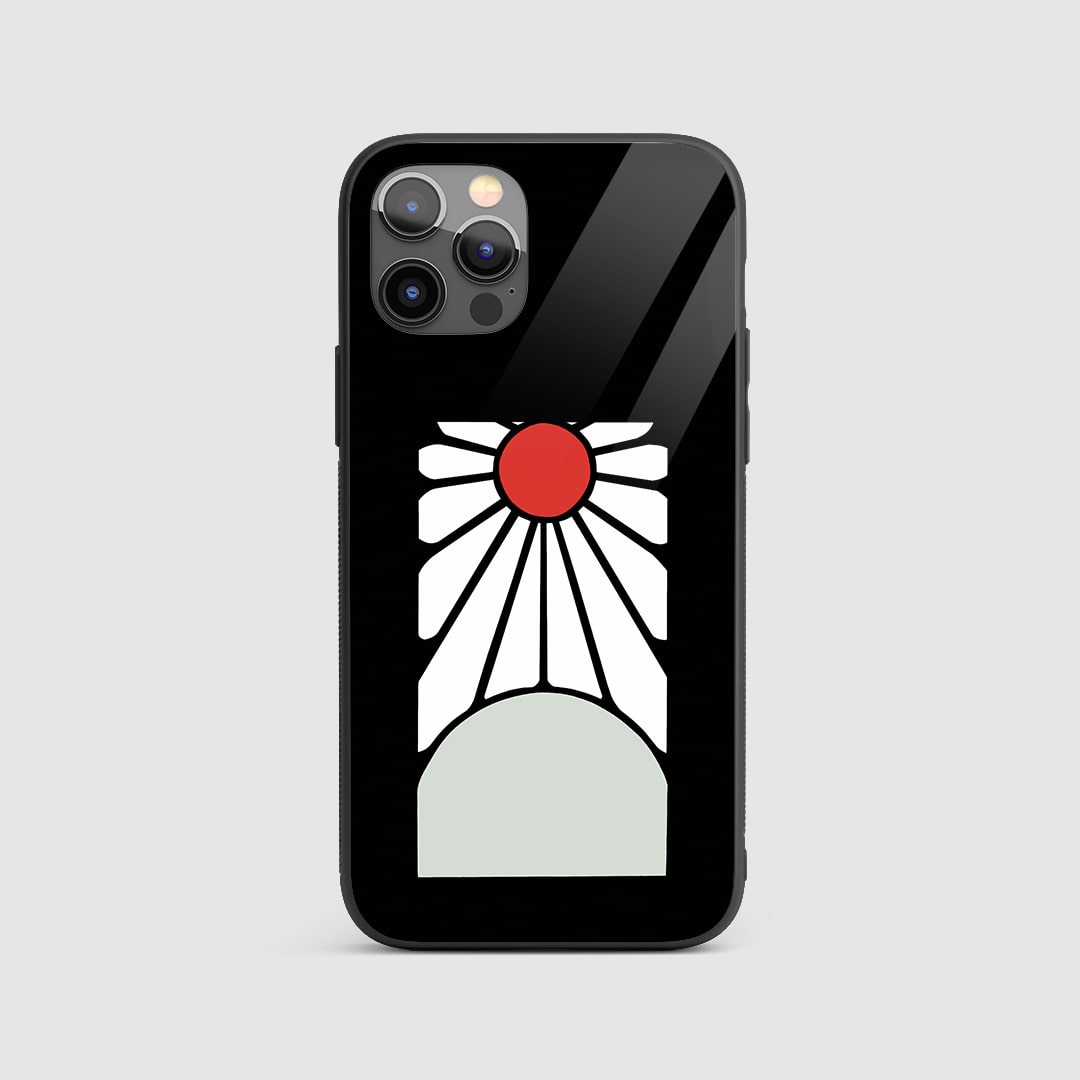 Tanjiro Earrings Design Silicone Armored Phone Case featuring detailed artwork of Tanjiro Kamado's iconic earrings.