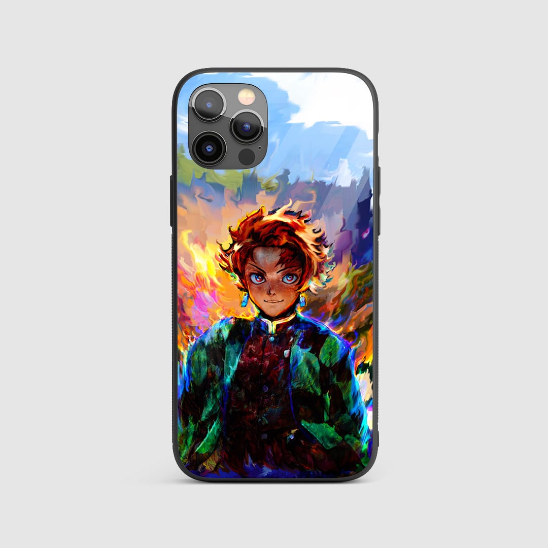 Tanjiro Art Silicone Armored Phone Case featuring beautiful artwork of Tanjiro Kamado.