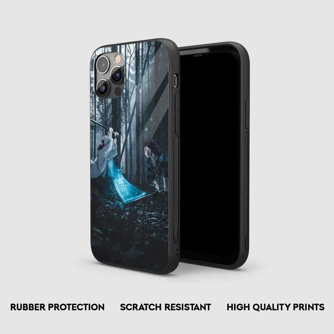 Side view of the Tanjiro Fighting Armored Phone Case, highlighting its thick, protective silicone material.