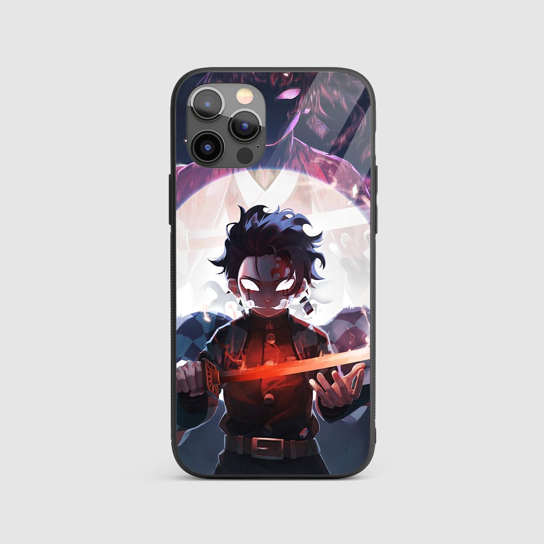 Tanjiro Graphic Silicone Armored Phone Case featuring striking artwork of Tanjiro Kamado.