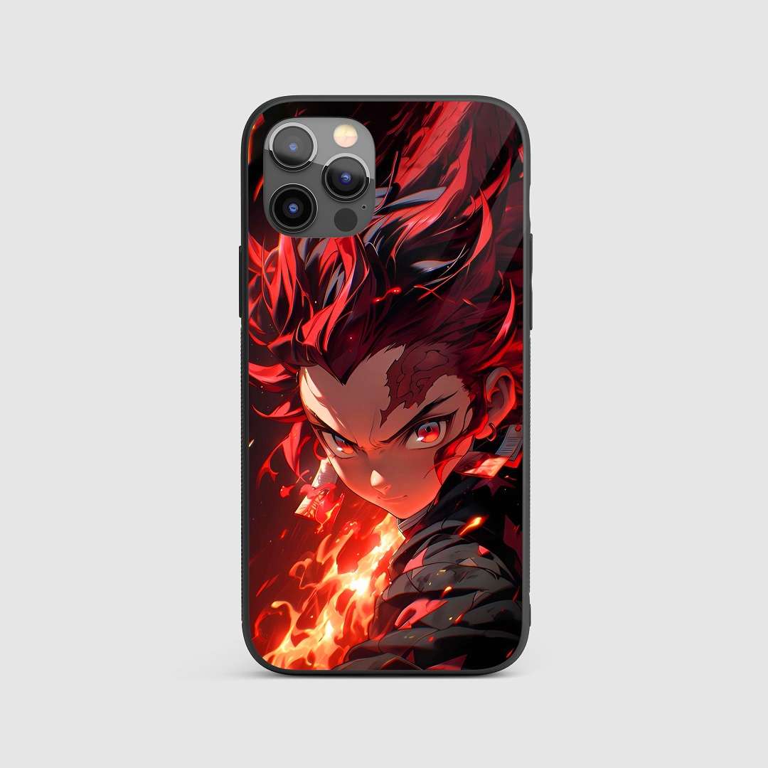 Tanjiro Kamado Graphic Silicone Armored Phone Case featuring vivid artwork of Tanjiro Kamado.