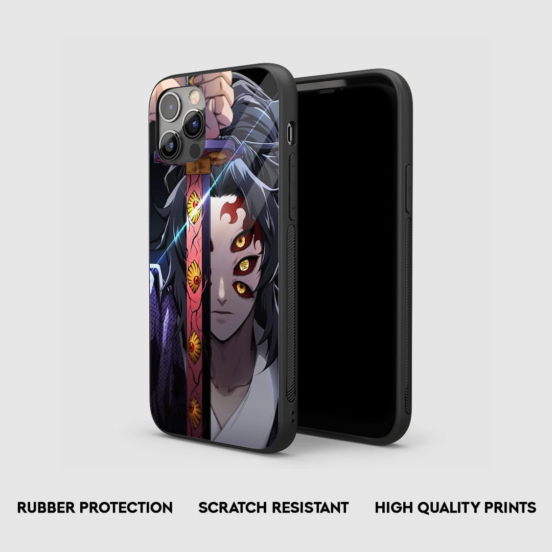 Side view of the Tanjiro Mask Armored Phone Case, highlighting its thick, protective silicone material.