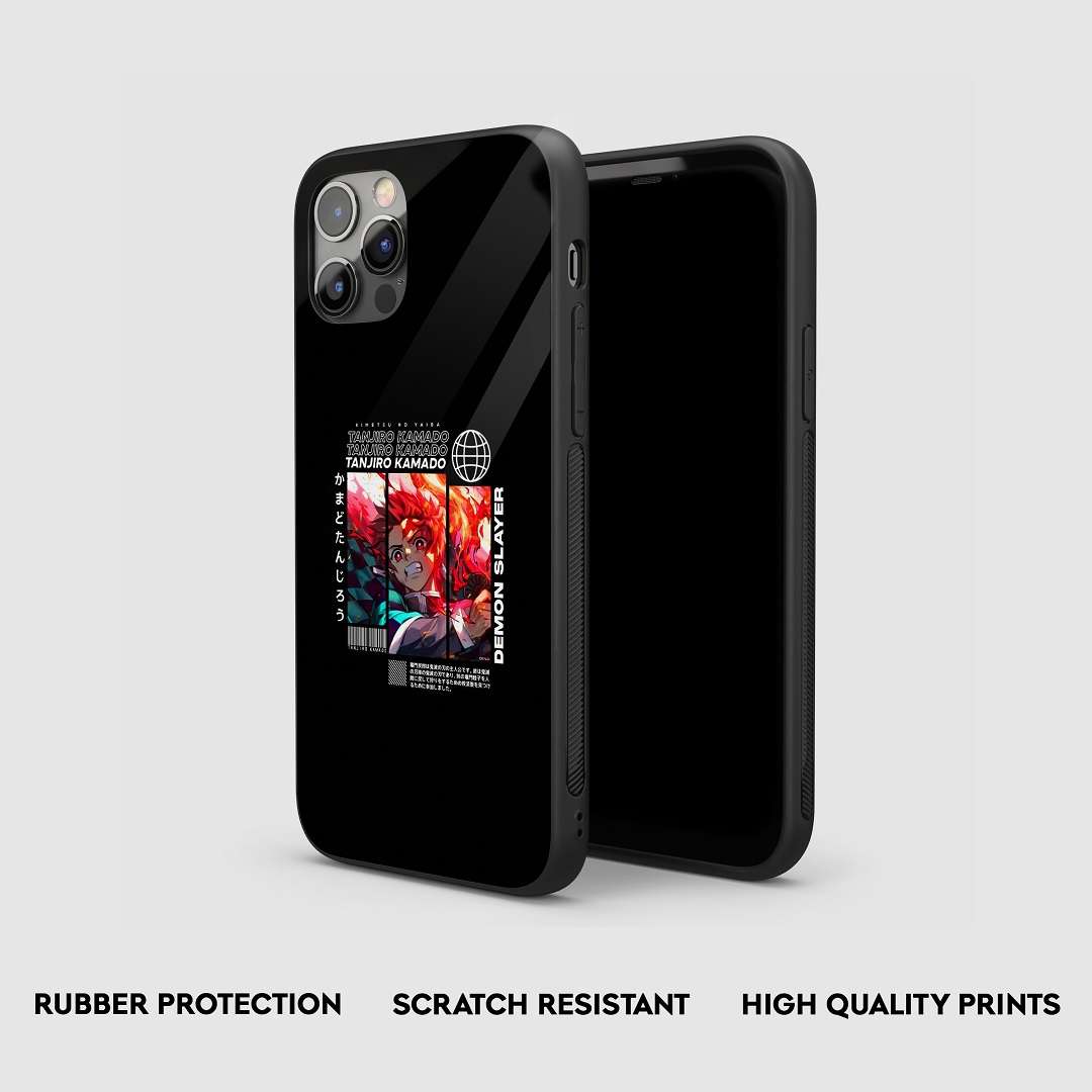 Side view of the Tanjiro Synopsis Armored Phone Case, highlighting its thick, protective silicone material.