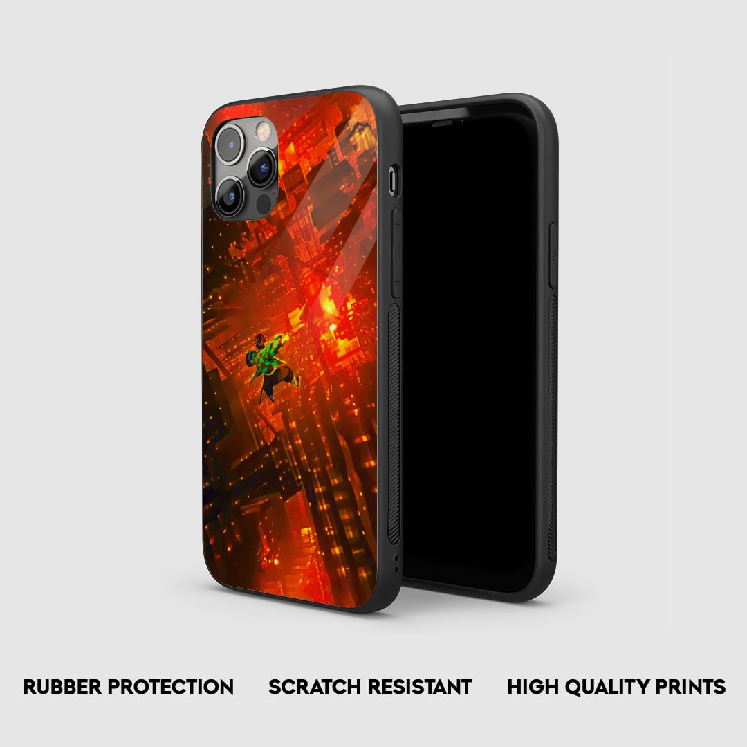 Tanjiro Falling armored silicone case for iPhone and Android