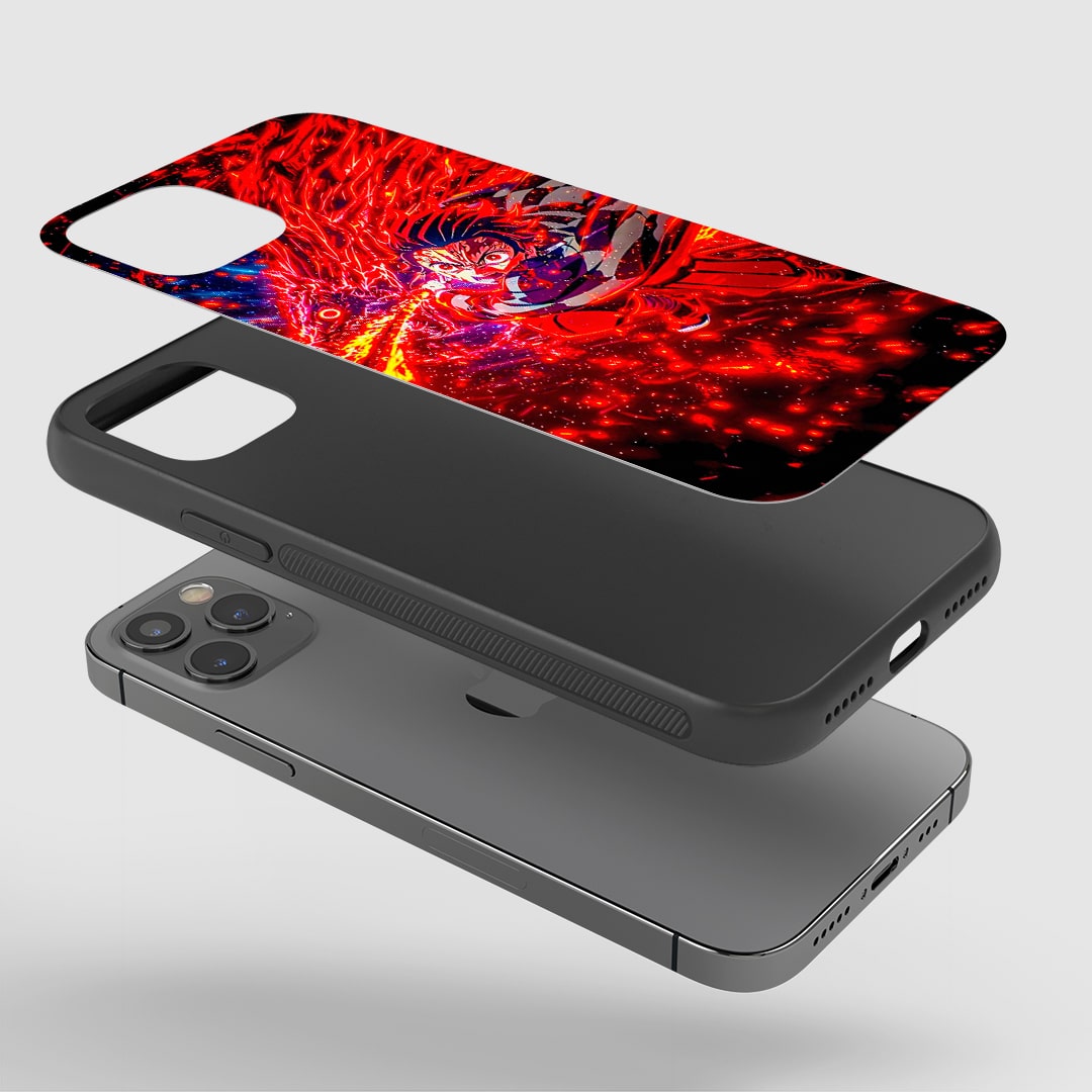 Close-up of durable Tanjiro Fire Breathing silicone cover