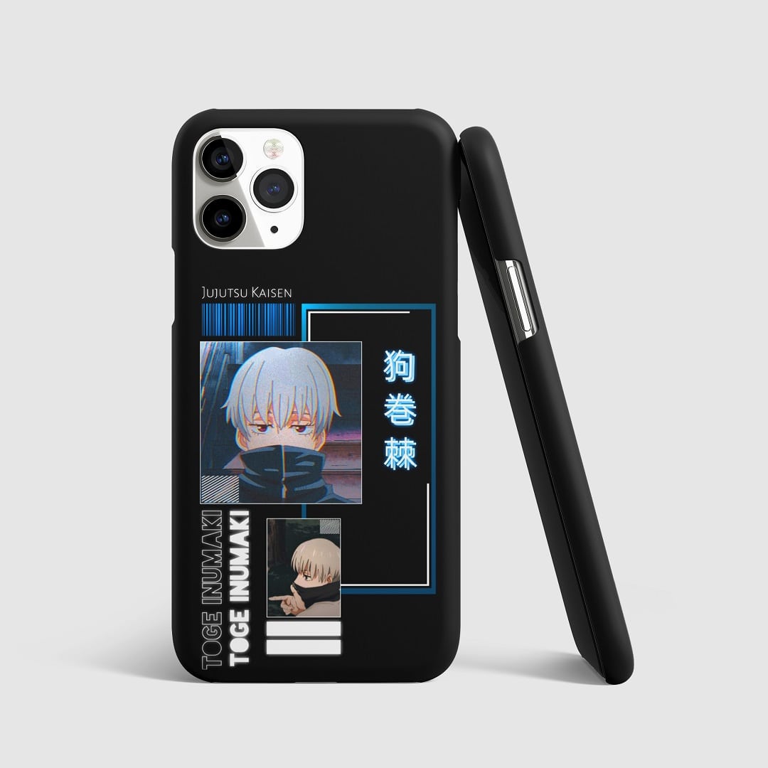 Black and white illustration of Toge Inumaki on phone cover.