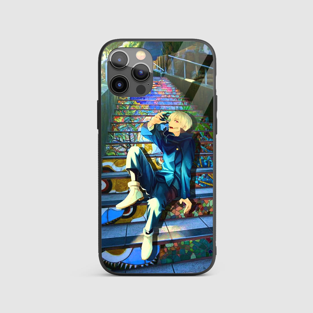Toge Inumaki Silicone Armored Phone Case showcasing symbolic representations of his cursed speech abilities.