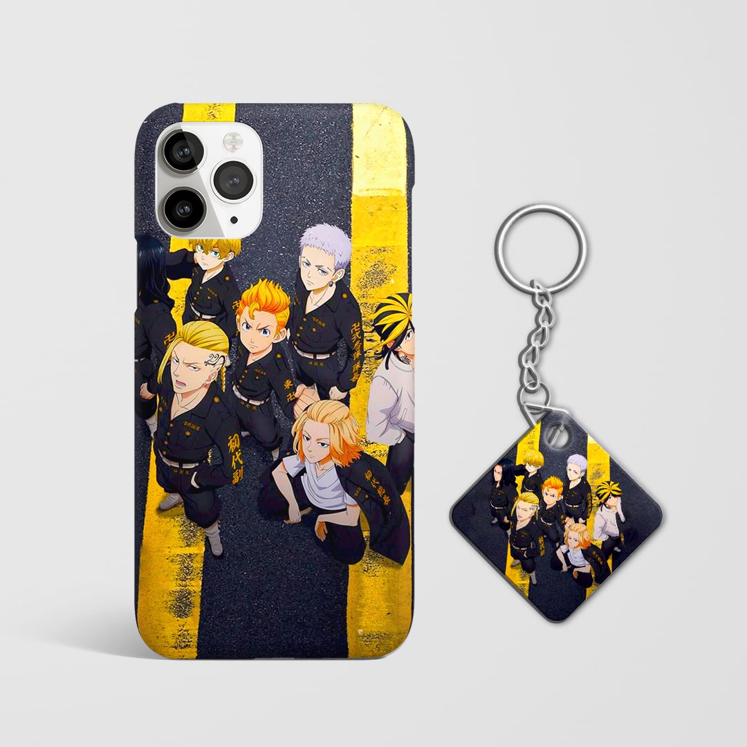 Tokyo Revengers gang-themed mobile case with Keychain