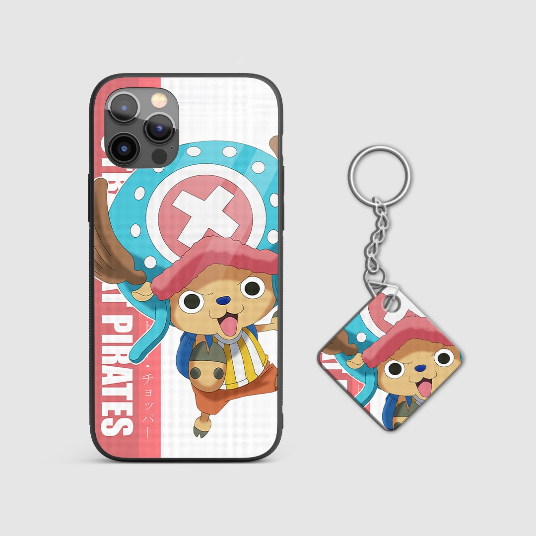 Close-up view of Tony's colorful and inventive design on the silicone armored phone case with Keychain.