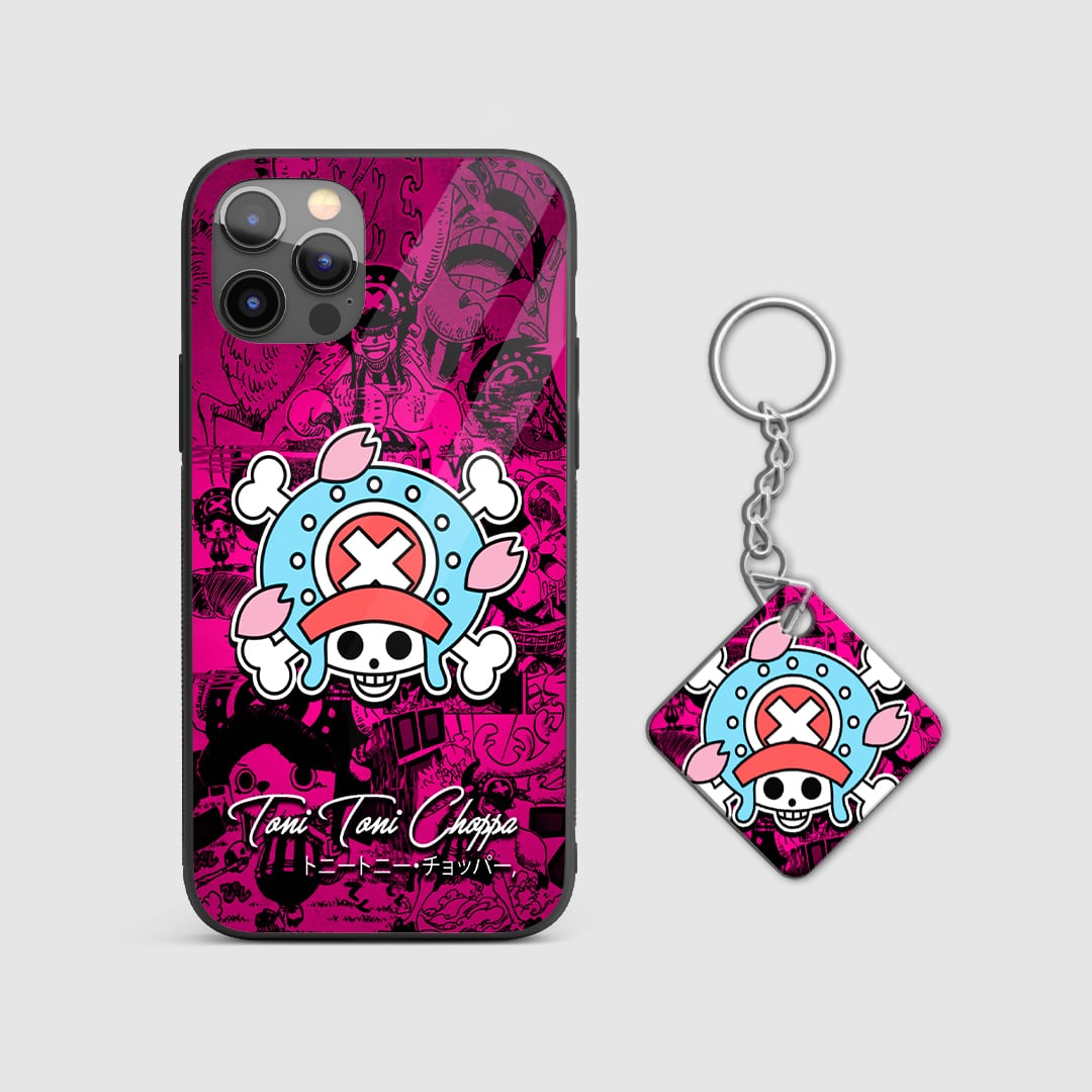 Close-up of Tony's symbol on the durable silicone armored phone case with Keychain.