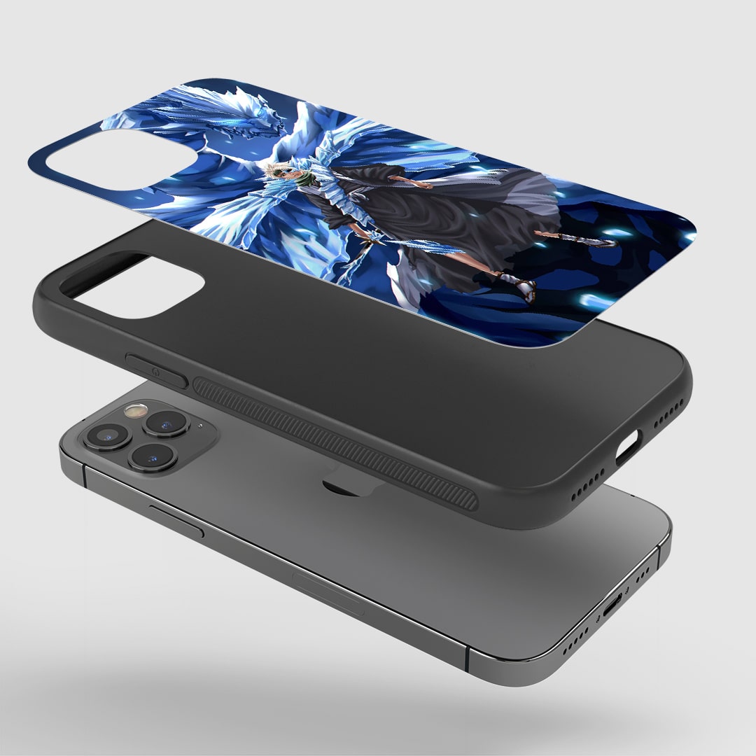 Toshiro Bankai Phone Case installed on a smartphone, offering robust protection and a powerful design.