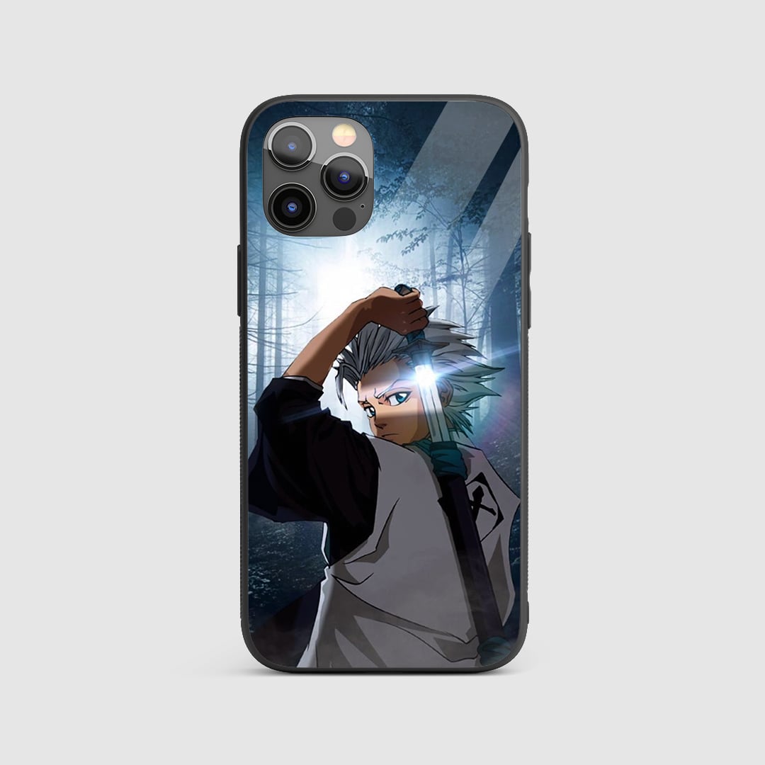 Toshiro Graphic Silicone Armored Phone Case featuring striking graphic artwork of Toshiro Hitsugaya.