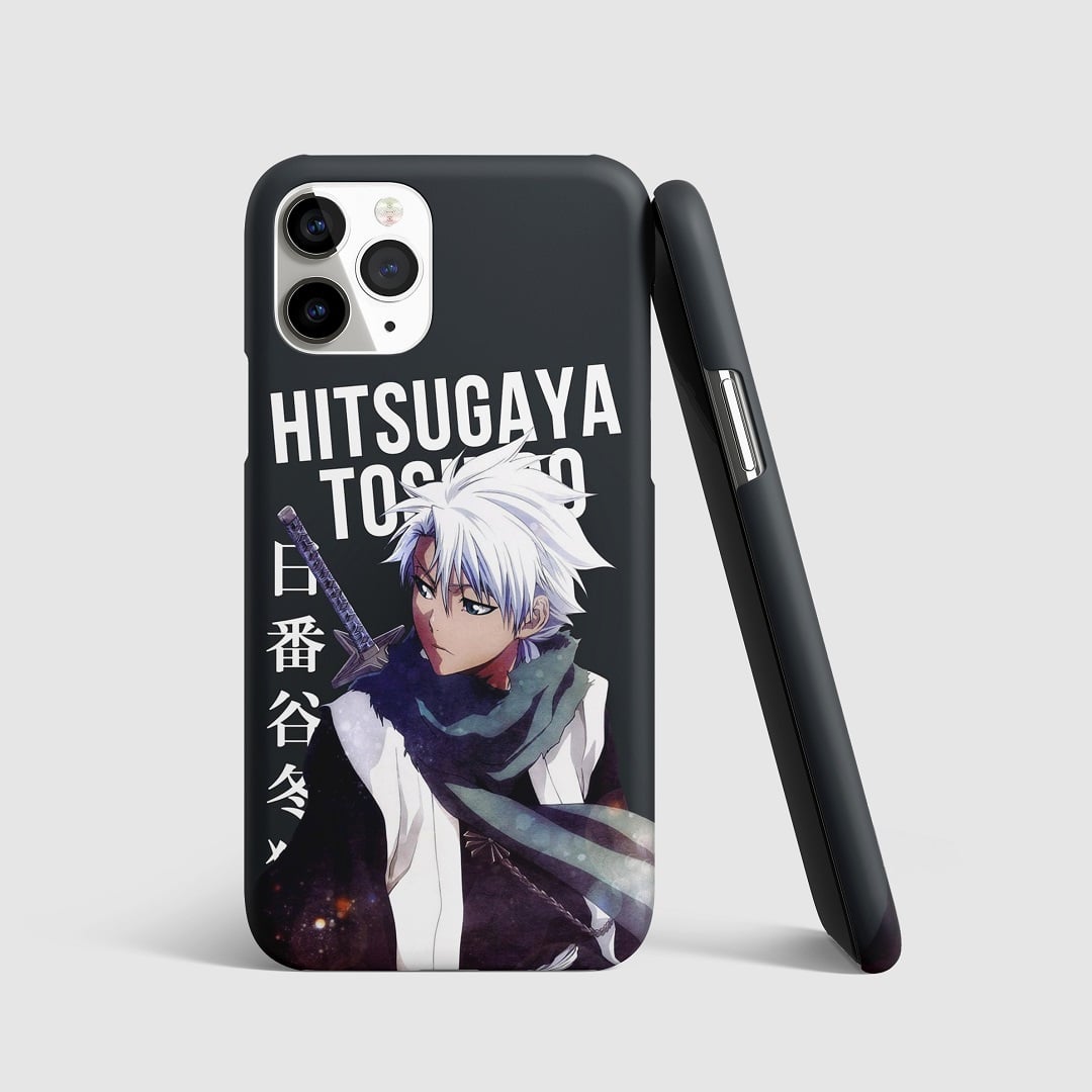 Striking artwork of Toshiro Hitsugaya from "Bleach" on phone cover.