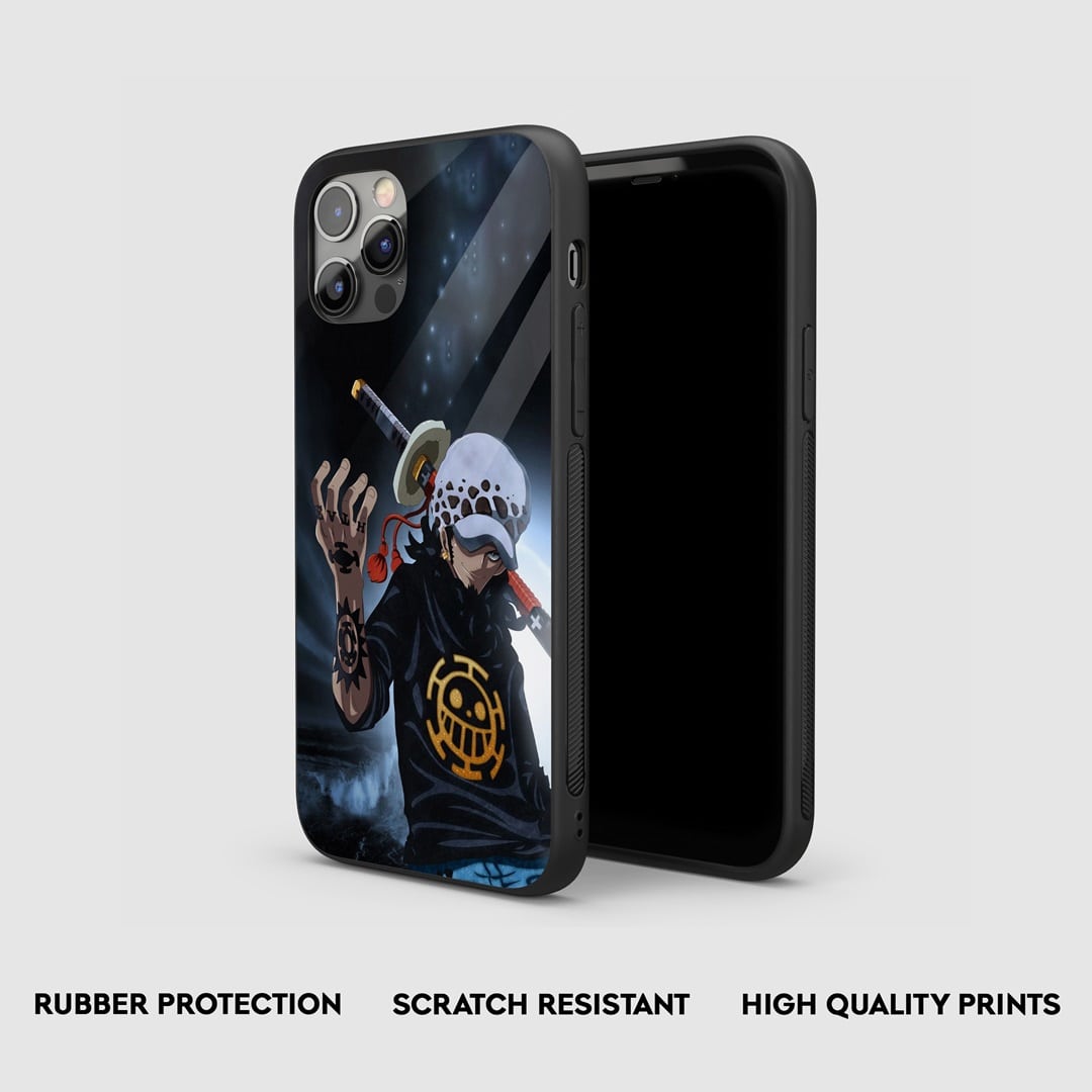 Side view of the Trafalgar Graphic Armored Phone Case, showcasing its robust protective silicone.