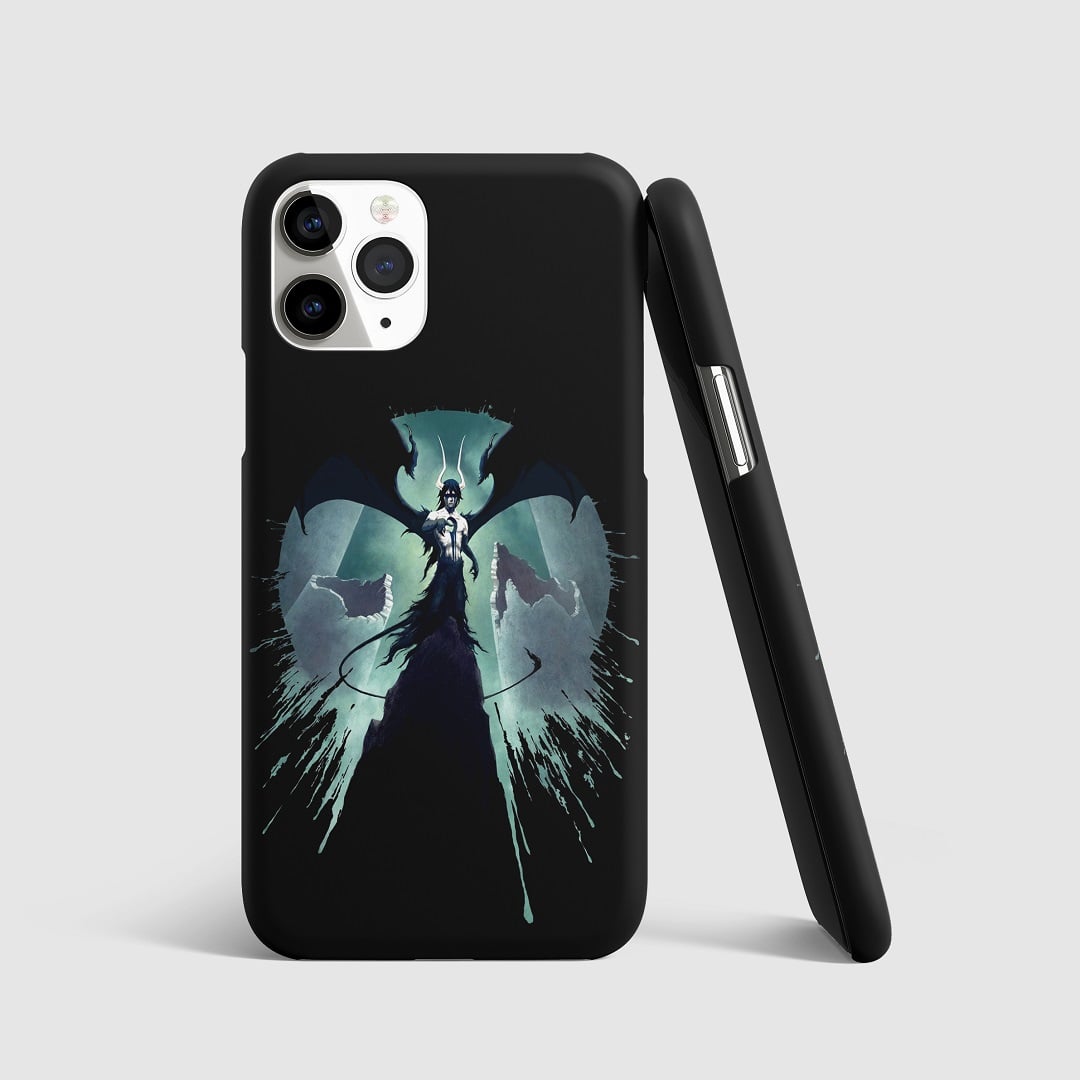 Striking artwork of Ulquiorra Cifer from "Bleach" on phone cover.