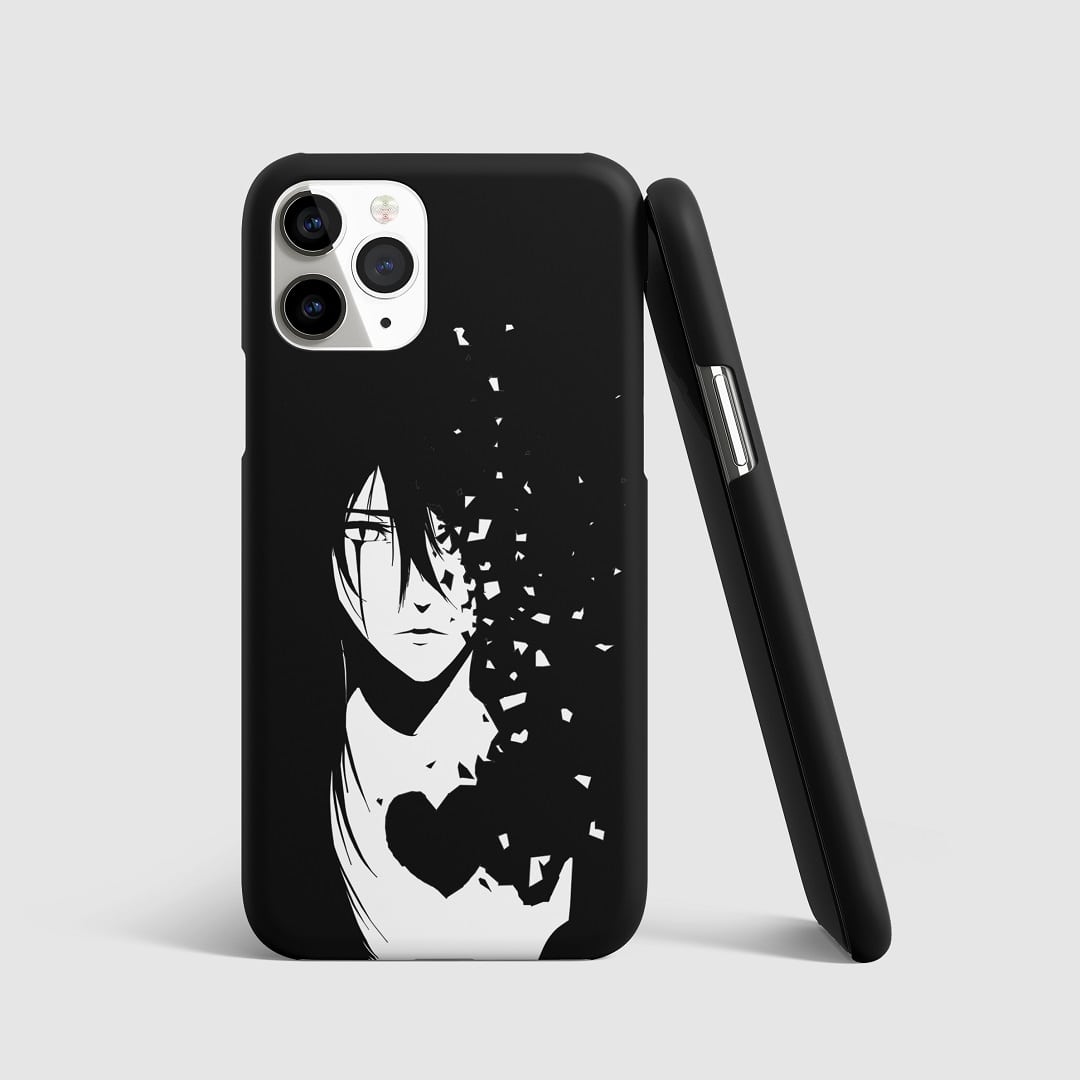 Striking artwork of Ulquiorra from "Bleach" on phone cover.