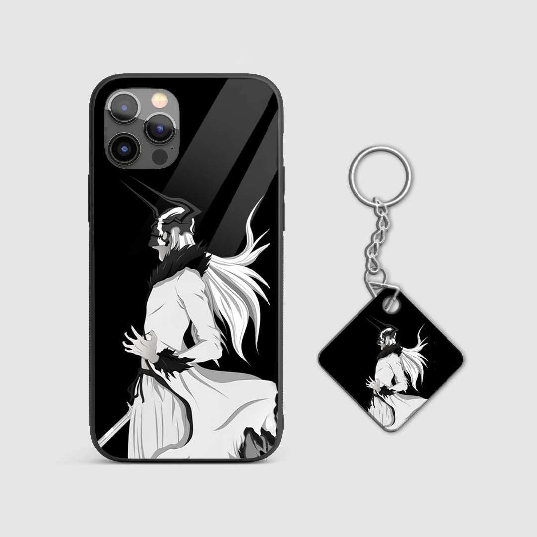 Fierce design of Vasto Lorde from Bleach on a durable silicone phone case with Keychain.