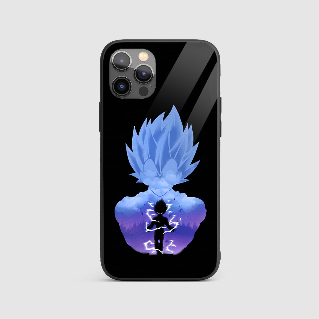 Vegeta Blue Silicone Armored Phone Case featuring Vegeta in Super Saiyan Blue form.