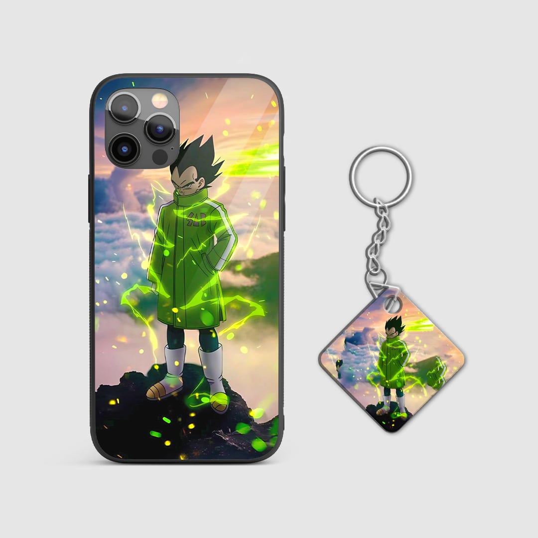 Anime Vegeta Green Saiyan phone cover with Keychain