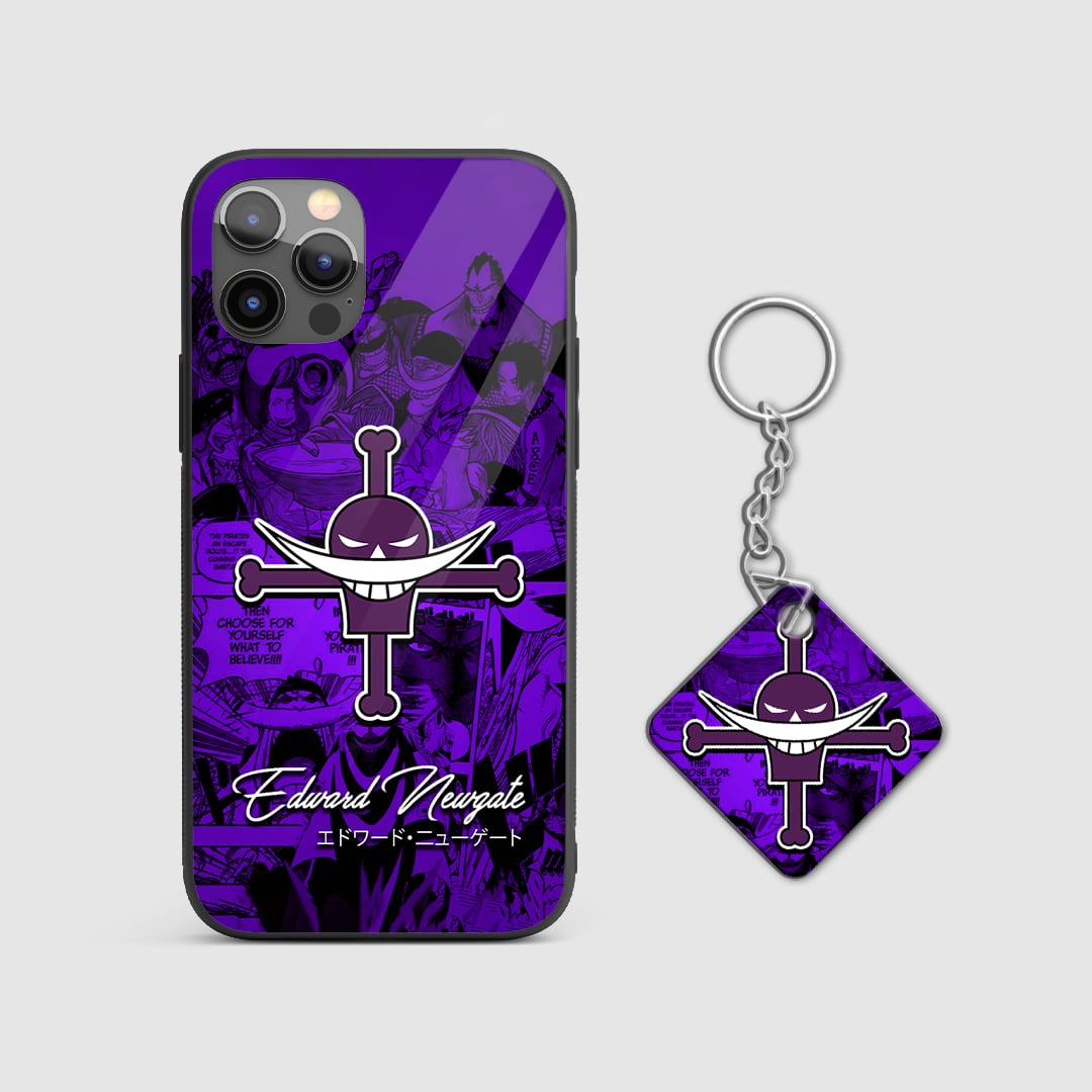 Close-up of the iconic Whitebeard emblem on the robust silicone armored phone case with Keychain.