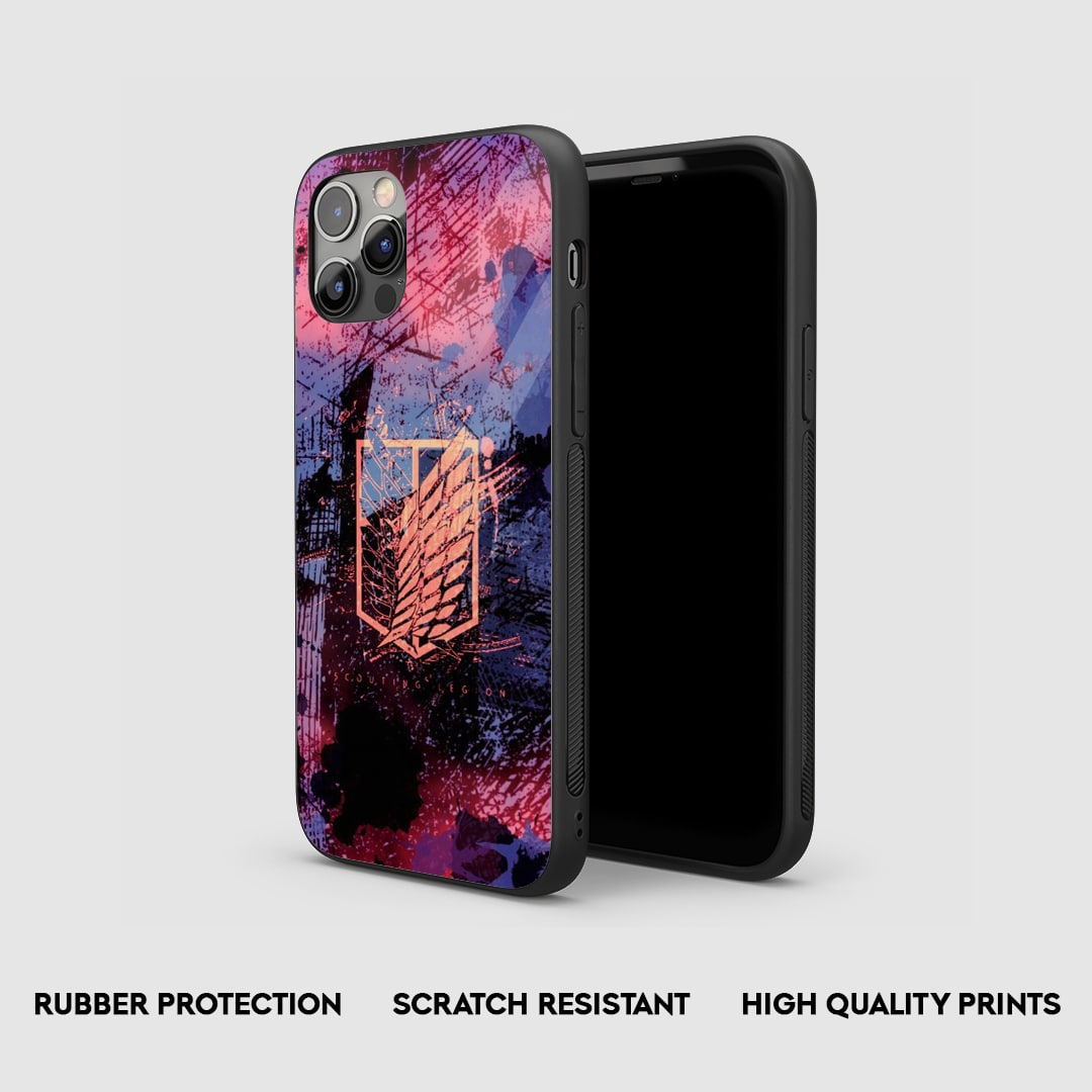Side view of the Wings Aesthetic Armored Phone Case, highlighting its thick, protective silicone material.