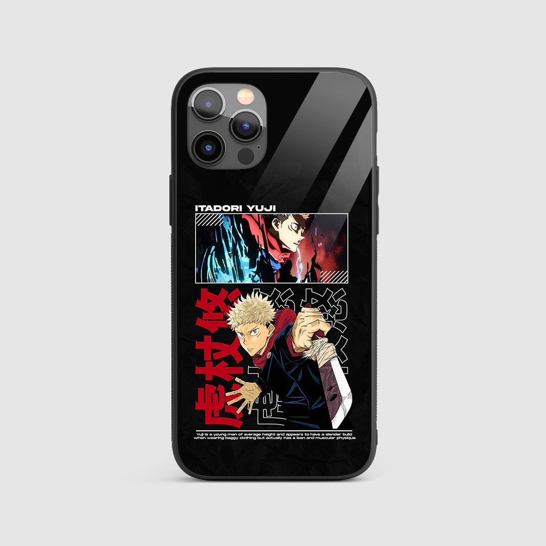 Yuji Divergent Fist Silicone Armored Phone Case featuring an action shot of Yuji Itadori executing his signature technique.